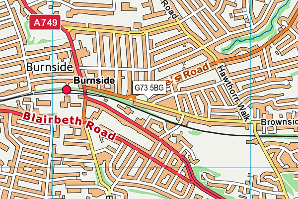 G73 5BG map - OS VectorMap District (Ordnance Survey)