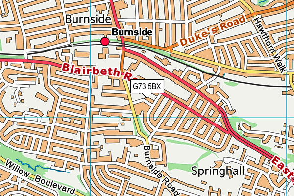 G73 5BX map - OS VectorMap District (Ordnance Survey)