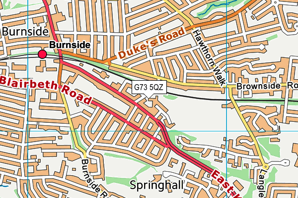 G73 5QZ map - OS VectorMap District (Ordnance Survey)