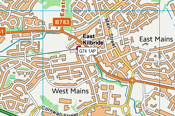G74 1AP map - OS VectorMap District (Ordnance Survey)