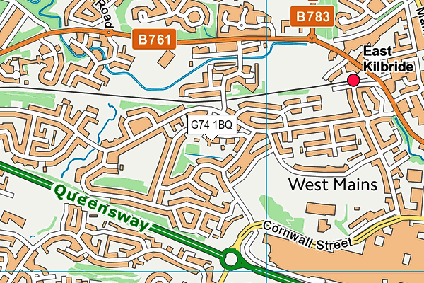 G74 1BQ map - OS VectorMap District (Ordnance Survey) G74 1BQ map - OS VectorMap District (Ordnance Survey)