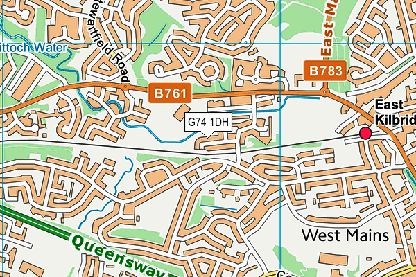 G74 1DH map - OS VectorMap District (Ordnance Survey)