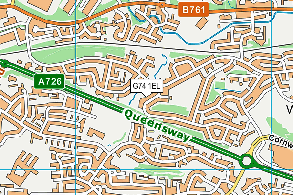 G74 1EL map - OS VectorMap District (Ordnance Survey)