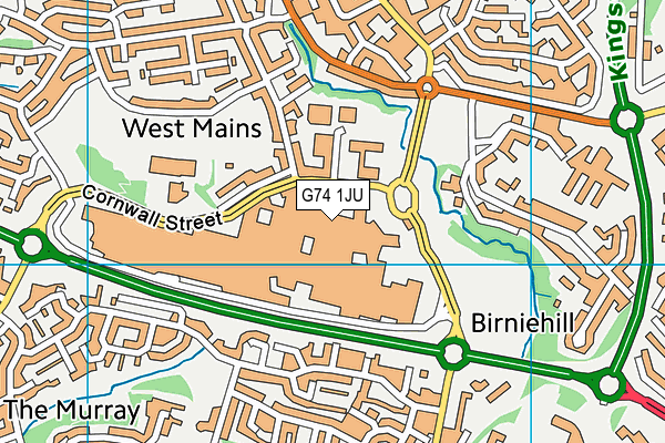 G74 1JU map - OS VectorMap District (Ordnance Survey)