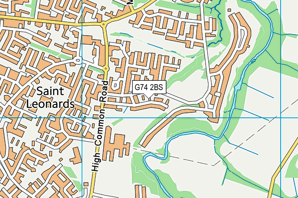 G74 2BS map - OS VectorMap District (Ordnance Survey)