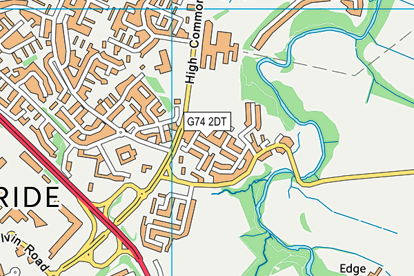 G74 2DT map - OS VectorMap District (Ordnance Survey)
