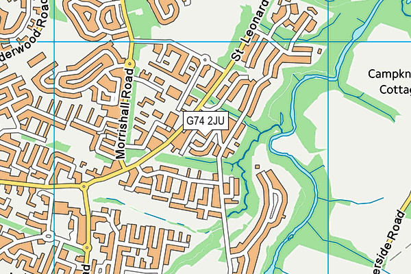 G74 2JU map - OS VectorMap District (Ordnance Survey)