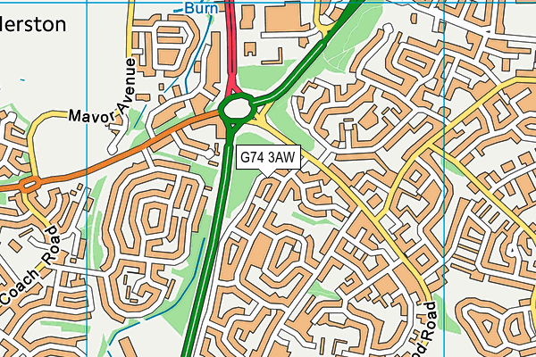 G74 3AW map - OS VectorMap District (Ordnance Survey) G74 3AW map - OS VectorMap District (Ordnance Survey)