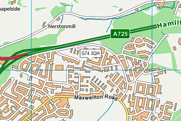 G74 3QH map - OS VectorMap District (Ordnance Survey) G74 3QH map - OS VectorMap District (Ordnance Survey)