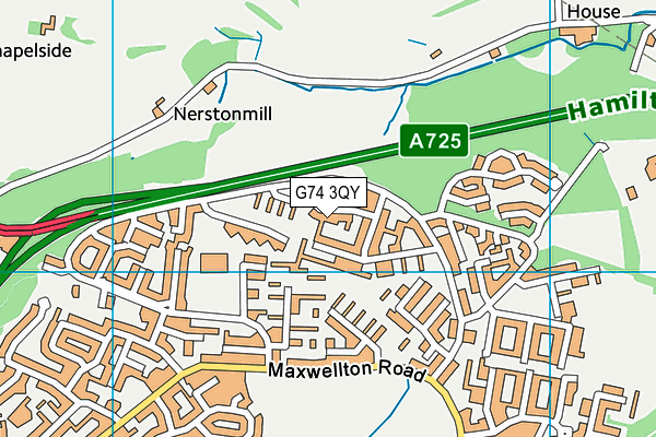 G74 3QY map - OS VectorMap District (Ordnance Survey) G74 3QY map - OS VectorMap District (Ordnance Survey)