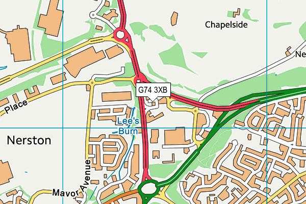 G74 3XB map - OS VectorMap District (Ordnance Survey) G74 3XB map - OS VectorMap District (Ordnance Survey)