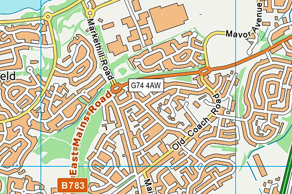 G74 4AW map - OS VectorMap District (Ordnance Survey) G74 4AW map - OS VectorMap District (Ordnance Survey)