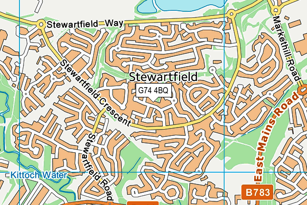 G74 4BQ map - OS VectorMap District (Ordnance Survey)