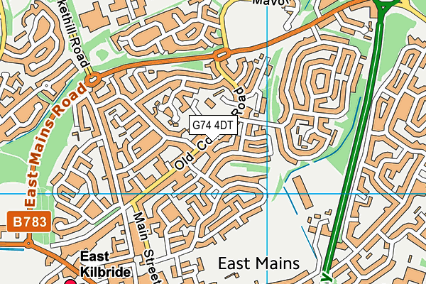 G74 4DT map - OS VectorMap District (Ordnance Survey) G74 4DT map - OS VectorMap District (Ordnance Survey)