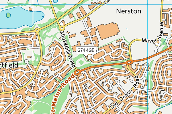 G74 4GE map - OS VectorMap District (Ordnance Survey)