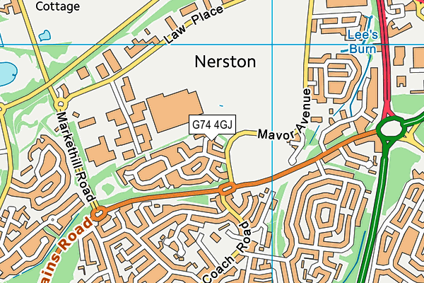 G74 4GJ map - OS VectorMap District (Ordnance Survey)