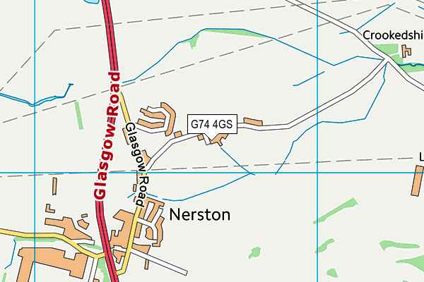 G74 4GS map - OS VectorMap District (Ordnance Survey)