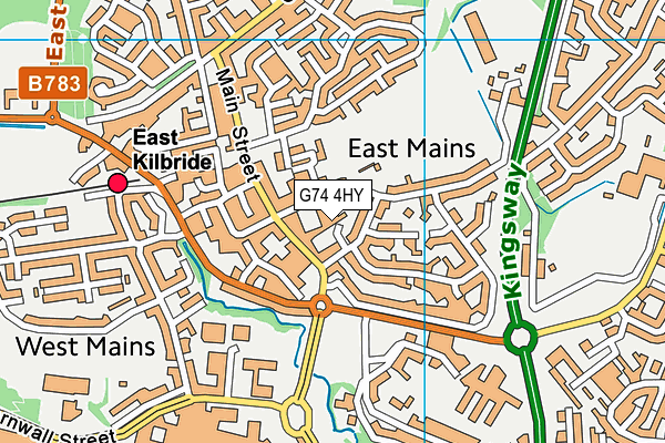 G74 4HY map - OS VectorMap District (Ordnance Survey)