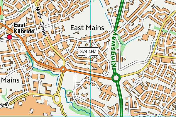 G74 4HZ map - OS VectorMap District (Ordnance Survey)