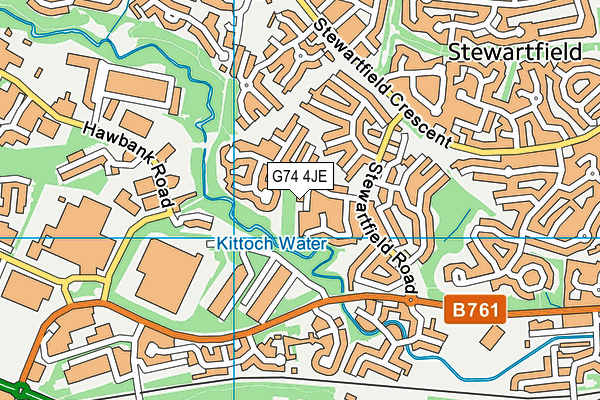G74 4JE map - OS VectorMap District (Ordnance Survey)