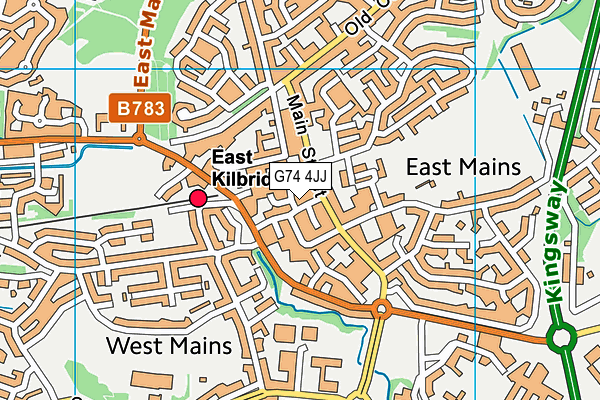 G74 4JJ map - OS VectorMap District (Ordnance Survey)