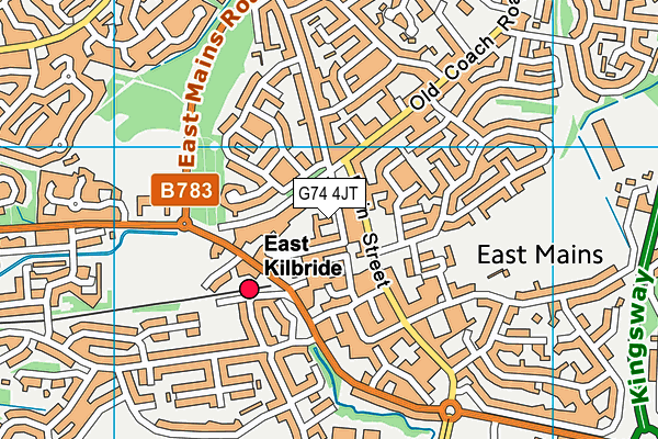 G74 4JT map - OS VectorMap District (Ordnance Survey)
