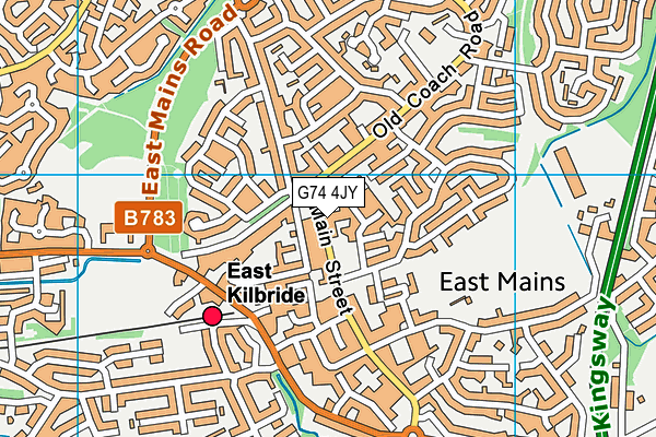 G74 4JY map - OS VectorMap District (Ordnance Survey)