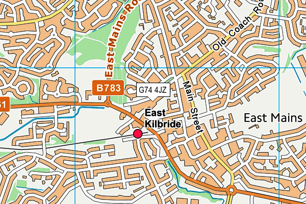 G74 4JZ map - OS VectorMap District (Ordnance Survey)