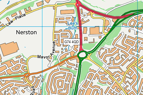 G74 4QD map - OS VectorMap District (Ordnance Survey)