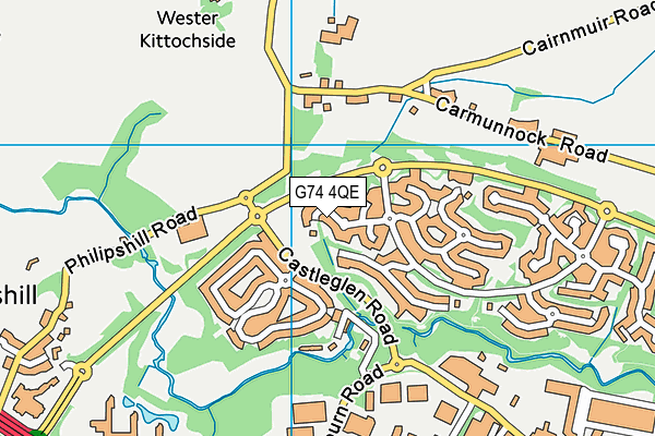 G74 4QE map - OS VectorMap District (Ordnance Survey)