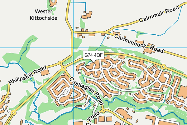 G74 4QF map - OS VectorMap District (Ordnance Survey)