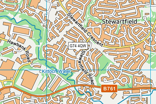G74 4QW map - OS VectorMap District (Ordnance Survey)
