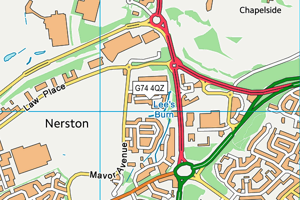 G74 4QZ map - OS VectorMap District (Ordnance Survey)