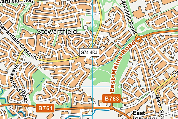 G74 4RJ map - OS VectorMap District (Ordnance Survey) G74 4RJ map - OS VectorMap District (Ordnance Survey)