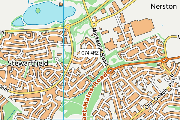 G74 4RZ map - OS VectorMap District (Ordnance Survey)