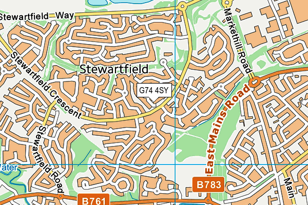 G74 4SY map - OS VectorMap District (Ordnance Survey)