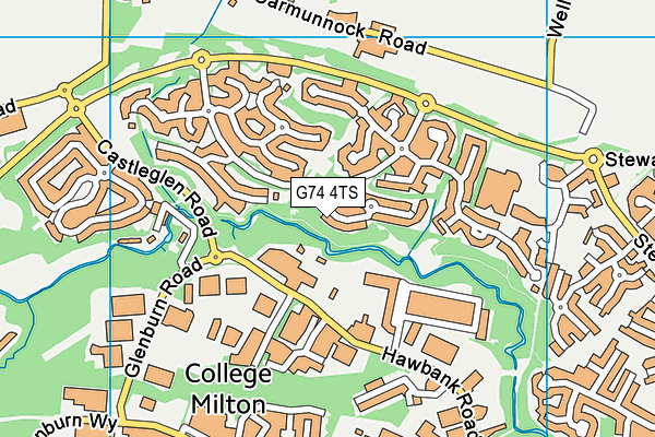 G74 4TS map - OS VectorMap District (Ordnance Survey)