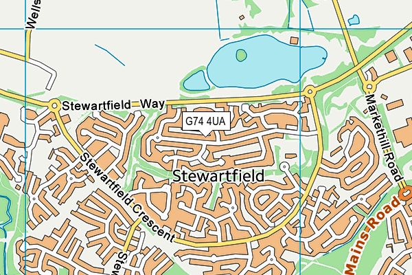 G74 4UA map - OS VectorMap District (Ordnance Survey)