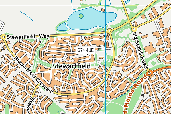 G74 4UE map - OS VectorMap District (Ordnance Survey)