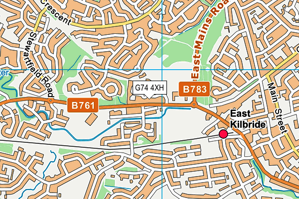G74 4XH map - OS VectorMap District (Ordnance Survey)