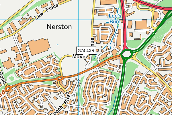 G74 4XR map - OS VectorMap District (Ordnance Survey)