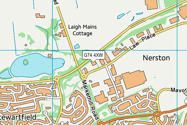 G74 4XW map - OS VectorMap District (Ordnance Survey)
