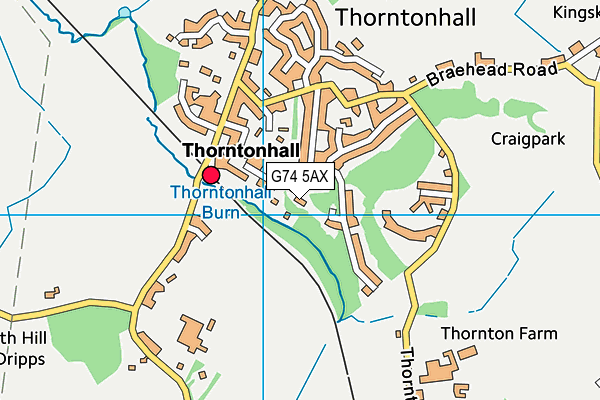 G74 5AX map - OS VectorMap District (Ordnance Survey)