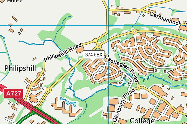 G74 5BX map - OS VectorMap District (Ordnance Survey) G74 5BX map - OS VectorMap District (Ordnance Survey)