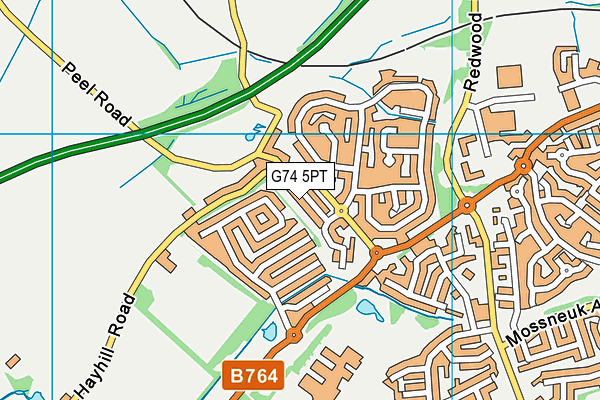 G74 5PT map - OS VectorMap District (Ordnance Survey)