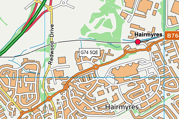 G74 5QE map - OS VectorMap District (Ordnance Survey)