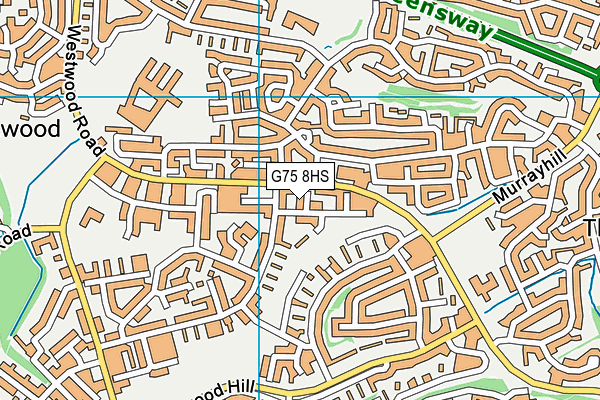 G75 8HS map - OS VectorMap District (Ordnance Survey)
