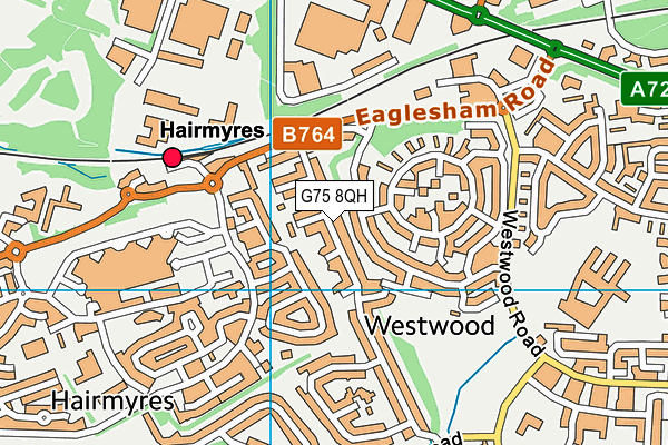 G75 8QH map - OS VectorMap District (Ordnance Survey)