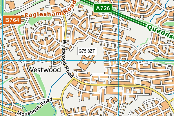 G75 8ZT map - OS VectorMap District (Ordnance Survey)
