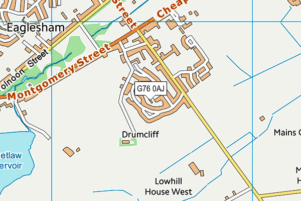 G76 0AJ map - OS VectorMap District (Ordnance Survey)
